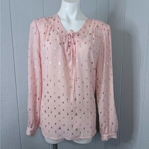 Faded Glory Light Pink Blouse with Silver Accents